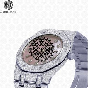 Charm_Jewells Luxury Stainless Steel <b>Watch</b> 38mm Polygon Dial Sapphire Crystal Quartz Analog Unisex Folding Clasp - Product Image 4