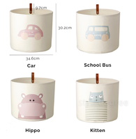 Bolsa de Almacenamiento de Fieltro de Algodón Ecológica y Económica con Cordón, Diseño Clásico Multifuncional con Estampado Animal, Adorable Organizador de Juguetes para Niños