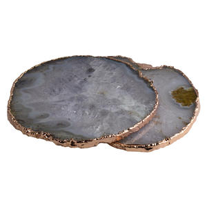 Meilleur Vaisselle Tampons et sous-verres en pierre d'agate naturelle Décors pour la maison Table à manger et restaurant Design Ensemble de sous-verres plats irréguliers - Product Image 6