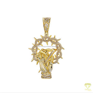 Custom Religious Pendant Necklace With VVS Moissanite Diamond and Gold Finish - Product Image 3