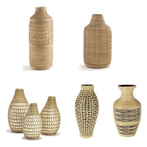 Vietrustic Vintage Bamboo <b>Frame</b> <b>Plant</b> and Flower Organizer Seagrass Vase For Interior Decoration <b>Plant</b> Vase - Product Image 1