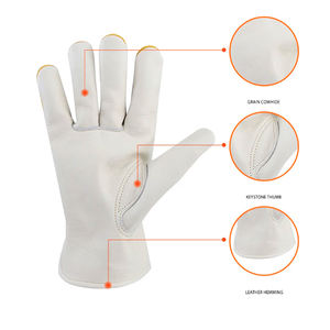 Guantes de Cuero de Calidad Profesional al por Mayor, Guantes de Trabajo de Seguridad Antideslizantes para Construcción, Jardinería y Carpintería - Product Image 6