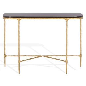 Designer <b>Console</b> Cabinet Featuring Marble Top Durable Steel Construction For Contemporary Living Room Interior Decoration Concep - Product Image 6