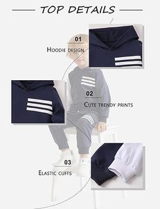 Ensemble de survêtements pour enfants en gros, collection printemps |   Sweat-shirt et pantalon à col rond pour enfants, ensemble de survêtement en coton pour le printemps |   Sweat-shirt décontracté - Product Image 5