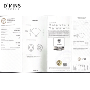 เพชร D'vins Jewels HPHT CVD ที่เพาะเลี้ยงในห้องปฏิบัติการ 1 กะรัต 1.5 กะรัต รูปทรงลูกแพร์ สี D แฟนซีไลท์ ซูราต์ - Product Image 5