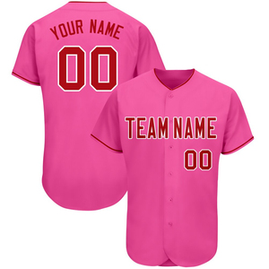 Maillot de baseball/softball unisexe en polyester, imprimé sur mesure, respirant, antibactérien, séchage rapide, 220g, logo brodé sur le devant - Product Image 2