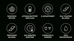 <span class=keywords><strong>ป</strong></span>ัตตาเลี่ยน<span class=keywords><strong>ตัดผม</strong></span>ลูคร็อกซ์ พรีเมียม รุ่นชาร์จไฟได้ สำหรับร้านเสริมสวย แบตเตอรี่ลิเธียมไอออน 4500mAh ชาร์จผ่าน USB กำลังไฟ 5W ชาร์จเร็ว - Product Image 3