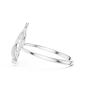 Anillos de oro macizo de 14k para mujer con diseño minimalista de diamantes de corte redondo y motivo esquelético, ideales para regalo, compromiso, aniversario, boda. - Product Image 5