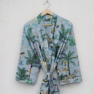 Beachwear Cover-Up <b>Beach</b> Wear Cotton <b>Kimono</b> Robe Dressing Gown Traditional Pure Cotton Summer <b>Kimono</b> Long Breathable <b>Beach</b> Wear - Product Image 2