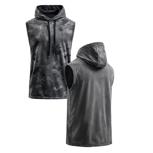 Sudadera sin mangas con sublimación para gimnasio, para hombre, ligera, con capucha estampada, camiseta sin mangas para entrenamiento y ejercicio, top sin mangas con sublimación para hombre - Product Image 5