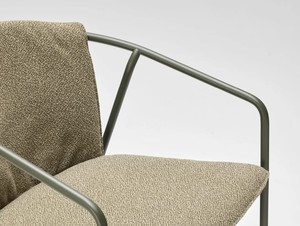 Modern Metal Frame Living Room <b>Chair</b> with Solid Back <b>Cushioned</b> Seat Minimalist Design Leisure Armchair for Home Furniture - Product Image 4