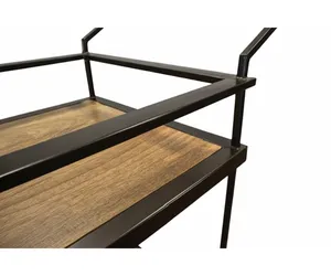 Chariot de rangement de cuisine en métal fait main de qualité supérieure avec cadre en acier durable, étagères multiples et roues verrouillables – Luxe artisanal - Product Image 4