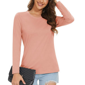 Camiseta de Mujer con Logotipo Personalizado, Camiseta de Lujo Transpirable para Mujer, Color Personalizado, Manga Larga, Camiseta de Mujer de Calidad Económica - Product Image 1