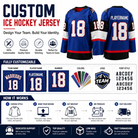 Maillot de hockey sur glace personnalisé OEM, imprimé, anti-transpiration, col en V, lourd, respirant, en polyester, uniforme de match unisexe