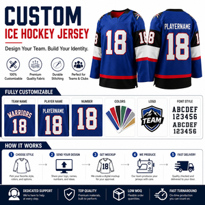 Jersey de Hockey sobre Hielo Personalizado OEM, Suéter de Equipo Resistente, Uniforme de Juego Transpirable de Poliéster con Nombre y Número Cosidos - Product Image 4