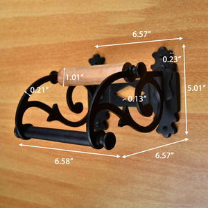 Support mural moderne pour rouleau de papier toilette en aluminium noir de 6,5 pouces - Product Image 2