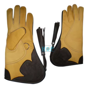 Gant de fauconnerie professionnel pour homme avec manchette en cuir extra longue – Protection robuste pour les mains et les avant-bras pour la fauconnerie - Product Image 1