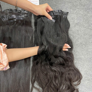 แพ็คผมตรงธรรมชาติแบบเวฟ  ติดคลิปไร้รอยต่อ ผมแท้เวียดนาม 100% พร้อมส่ง ฐานแบน บางเฉียบ มองไม่เห็นรอยต่อ - Product Image 5