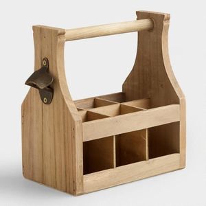 Porte-bouteilles en bois personnalisé avec ouvre-bouteille pour les fêtes de bar - Product Image 1