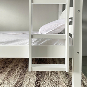 Customizable Minimalist <b>White</b> <b>Bunk</b> <b>Bed</b> Custom Wood Bedroom Furniture for Kids - Product Image 4