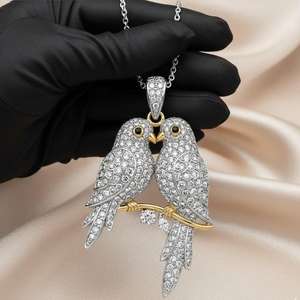 Colgante de pájaro paloma de plata de ley 925 con diamantes de moissanita VVS completos, estilo Hip Hop, para hombre, joyería de moda, colgante de Ceifador con incrustaciones de circonitas. - Product Image 3