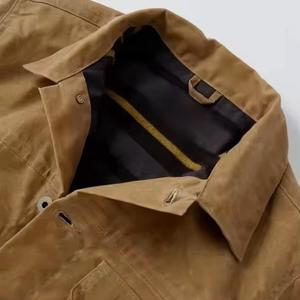 Veste en coton ciré imperméable coupe-vent pour le travail en extérieur, manteau de terrain, veste utilitaire décontractée, logo personnalisé, vêtements d'hiver professionnels - Product Image 5