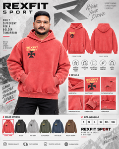 Sweat-shirt à capuche délavé rose corail pour homme, avec emblème graphique, effet vieilli, coupe oversize, style streetwear, personnalisable OEM, vente en gros, haut décontracté - Product Image 6