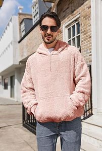 Men's Sherpa Fleece <b>Hoodie</b> Winter Warm <b>Teddy</b> Pullover Sweatshirt Custom Men's <b>Teddy</b> Fleece <b>Hoodie</b> Oversized Sherpa Sweatshirt - Product Image 3