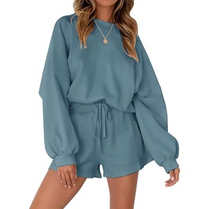 Conjunto de Ropa de Mujer para Primavera 2023, Conjunto de 2 Piezas Cortas, Conjunto de Pantalones Cortos de Algodón Informal, Conjuntos de Ropa Cómodos para el Verano para Mujer - Product Image 3