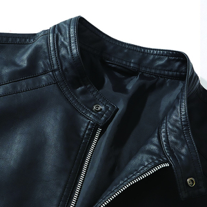 Veste d'hiver pour homme en cuir véritable OEM, col montant, style streetwear, avec doublure en tissu respirant Sherpa et garniture en fourrure - Product Image 4