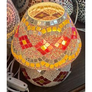 Lámpara de Mesa de Vidrio Roja/Amarilla Estilo Bohemio Hecha a Mano, Tamaño/Enchufe Personalizado, Lámpara Decorativa de Noche para Bodas, Navidad, Hogar, Lámparas de Aceite - Product Image 6