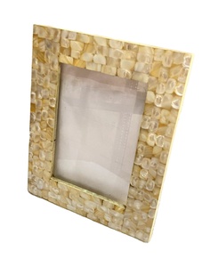 Customized Luxury Geometric Mother of Pearl Inlay MDF Photo <b>Frame</b> Natural Crafts Rectangular Shape Modern Style <b>Picture</b> Femes - Product Image 1