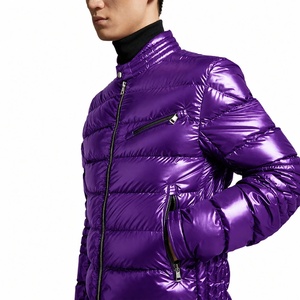 Veste matelassée unisexe à col montant et capuche, respirante, coupe-vent, fermeture éclair, décontractée, pour l'hiver, coupe classique, couleur unie - Product Image 5
