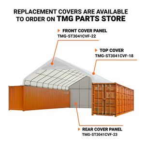 Container in Tessuto PVC 40FT X 30FT con Tetto a Falda, Ritardante di Fiamma, Resistente all'Acqua, Serie Pro, con Parete Anteriore Parziale a Ribalta, Casetta Porta Attrezzi - Product Image 6