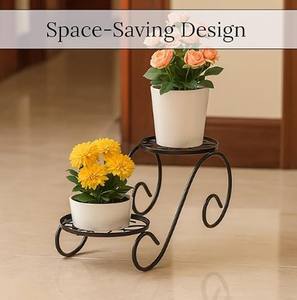 Support de plante en fer pour une utilisation en intérieur et en extérieur, support élégant pour plantes en pot, fleurs et ornements - Product Image 5