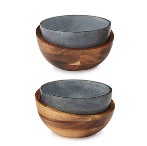 Bol à glace en bois d'acacia, prix abordables, finition élégante pour les occasions festives, bol de service en bois pour les collations, les salades et les fruits - Product Image 2
