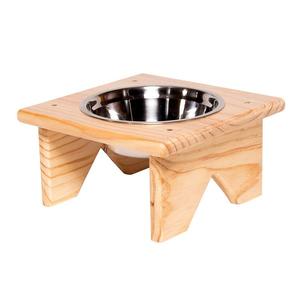Bone Shaped Double <b>Dog</b> <b>Bowl</b> Feeder Mango <b>Wood</b> <b>Dog</b> <b>Bowl</b> <b>Stand</b> Decorative Dish Holder for Convenient 'Feeding' - Product Image 5