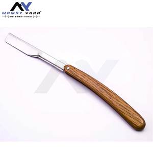 Premium Single Blade Stainless Steel <b>Straight</b> <b>Razor</b> with Wooden Handle Changeable Blade Barber Shaving <b>Razor</b> for Men's Face - Product Image 5