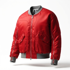 Blouson Bomber Rétro Homme en Polyester/Coton, Réversible Double Face, Col Montant, Coupe-Vent, Doublure Polaire, Hiver, Logo Frontal, Décontracté - Product Image 5