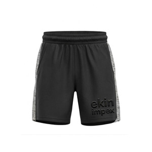 ชุดเสื้อยืดและกางเกงขาสั้นผู้ชาย Ekin Impex รุ่นสปอร์ต สีเทา-ดำ โลโก้ปัก แห้งเร็ว เหมาะสำหรับฤดูร้อน คอกลม ผ้าถัก โพลีเอสเตอร์ผสมสแปนเด็กซ์ - Product Image 4