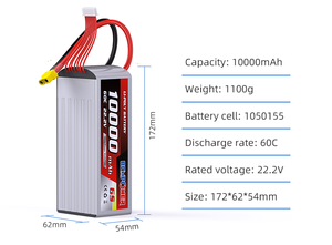 22.2V 6S1P 8000mAh 6000mAh 6500mAh 8500mAh 10000/12000mAh High Drain <strong>Lipo</strong> 60C RC FPV Combat <strong>Battery</strong> Drone Agriculture <strong>Battery</strong> - Product Image 6