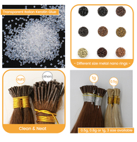 Extensions de cheveux vierges I-Tip en gros, texture bouclée, blondes, pré-collées, naturelles, nouvelle tendance, extensions en mèches I-Tips