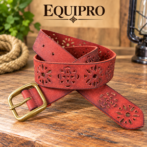 Cinturón de Cuero Genuino Estilo Vintage Equipro, Patrón Espigado, Hebilla Cuadrada Plateada, Piel de Vaca Transpirable, 3.5cm de Ancho, Ajustable - Product Image 2