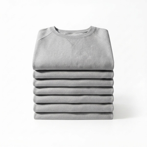 Sudadera Lisa de Cuello Redondo 100% Algodón, Manga Larga, con Logotipo Personalizado Bordado e Impreso, Ecológica, Venta al Por Mayor - Product Image 2