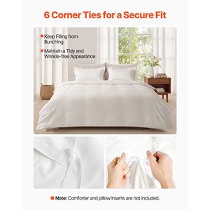 Set Copripiumino King Size 100% Cotone, Set Biancheria da Letto 3 Pezzi con 1 Copripiumino 104 X 90 e 2 Federe 20 X 36 Pollici - Product Image 4