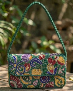Bolso de Hombro Bordado a Mano con Cuentas Florales Rosas para Mujer, Bolso de Diseño Étnico para Eventos Festivos - Product Image 3