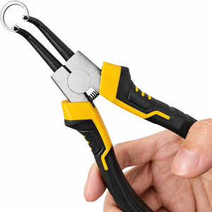 Professional Stainless Steel 4 Piece Snap Ring <b>Pliers</b> <b>Set</b> 7 Inch Circlip Tool Internal External Straight Bent Jaw Kit - Product Image 5
