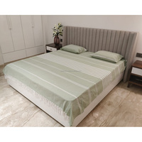 Sábanas de alta calidad, nueva colección, ropa de cama hecha a mano, sábanas a rayas de tamaño King del fabricante indio