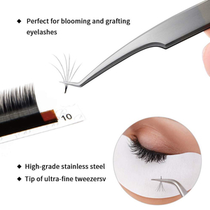 Top Trendy Eyelash Tweezers for Extensions Eyelashes Curved Pointed Fiber Tips Best Quality Product Eyelash Extension Tweezers - Product Image 5