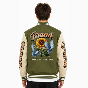 Chaqueta Varsity de Alta Calidad para Invierno, Diseño de Bordado con Logotipo Personalizado, Chaqueta de Béisbol Varsity para Hombre con Cierre, Chaqueta Varsity OEM para Hombre - Product Image 4